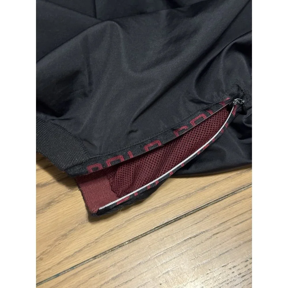 Polo Ralph Lauren Windbreaker Mens XL Black Golf Crest Pullover‎ Lined Zip VTG